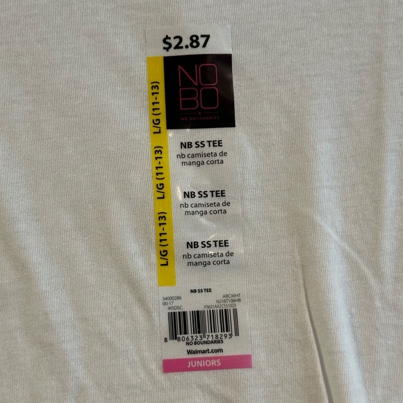 NWT (LOT of 10) No Boundaries White T Shirts (L) - Picture 2 of 4